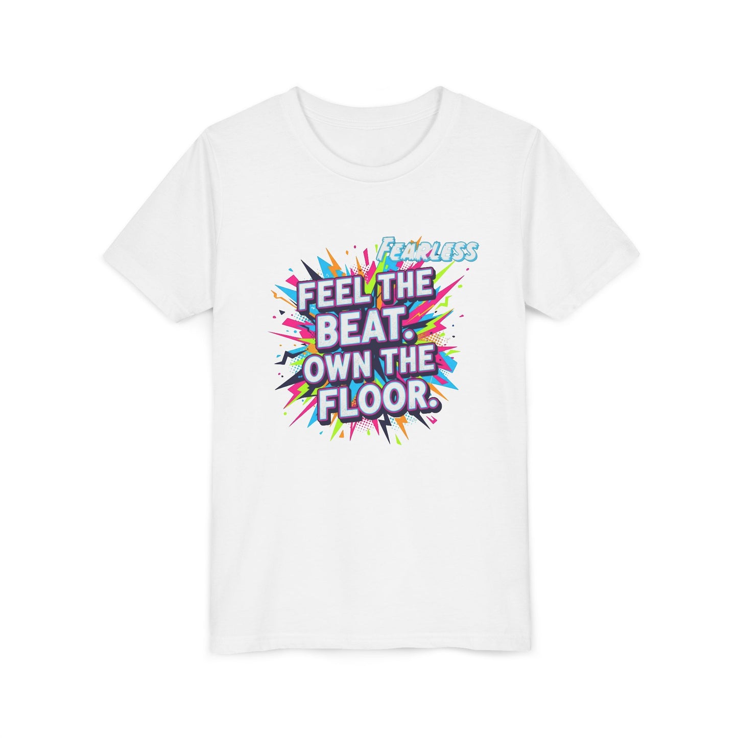 Youth Fitness Tee: Feel the Beat, Own the Floor, Dance Shirt, Activewear, Workout Shirt, Gift for Dancers, Inspiring Apparel
