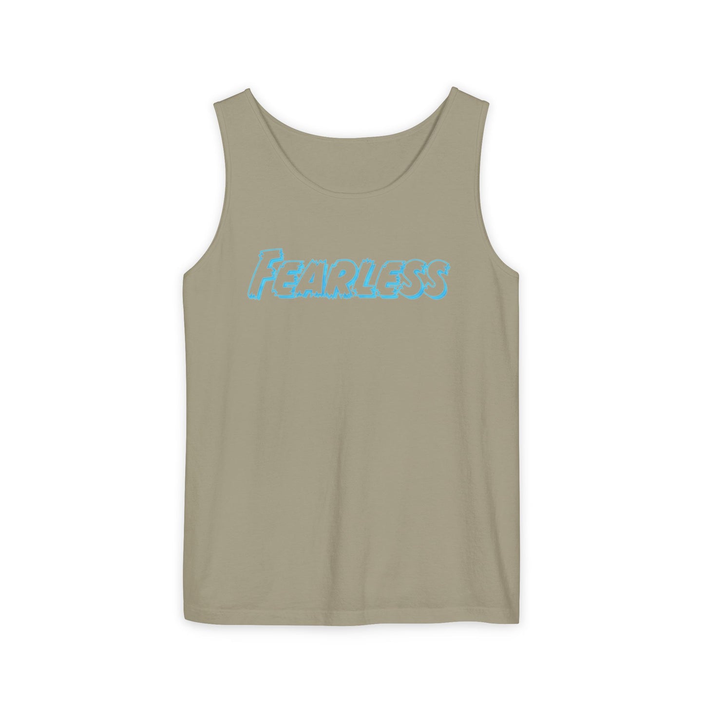 Fearless Unisex Garment-Dyed Tank Top | Summer Apparel, Motivational Wear, Vibrant Beachwear, Casual Outfit, Gift for Confidence