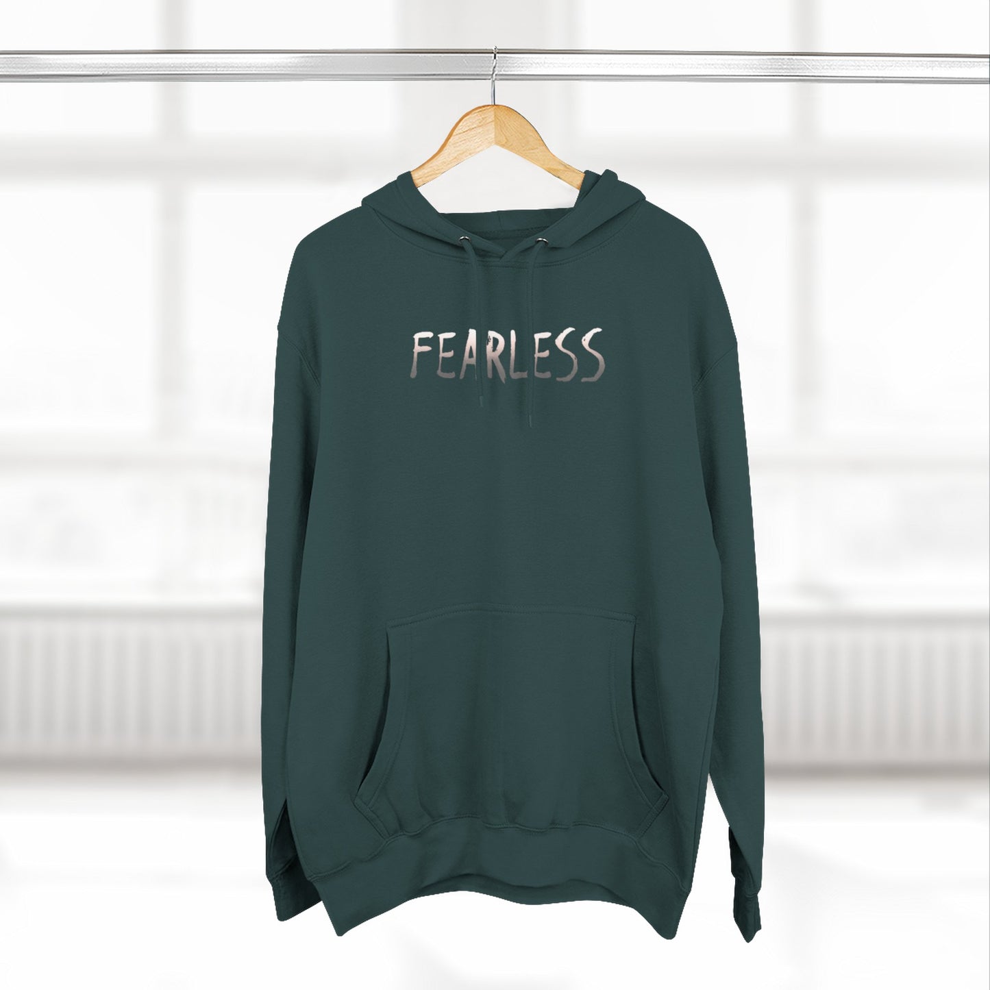 Fearless Three-Panel Fleece Hoodie, Cozy Sweatshirt, Outdoor Hoodie, Unique Gift for Kids, Perfect for Autumn, Inspirational Wear