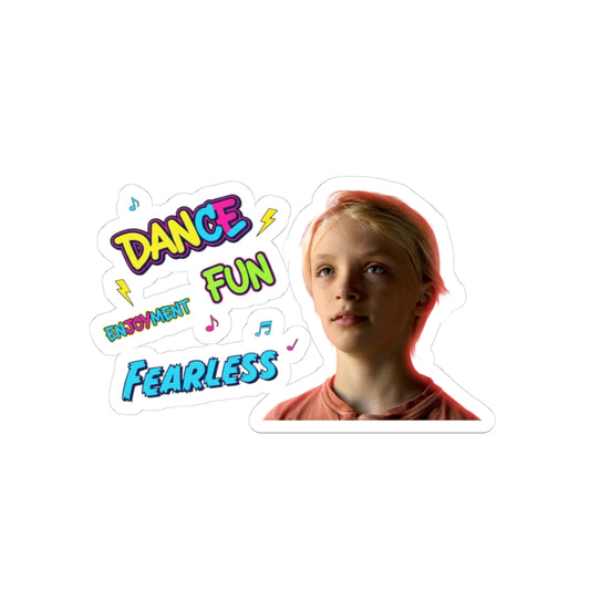 Vibrant Dance Stickers for Kids, Fun Reminders, Fearless Expressions, Laptop Decor, Gift for Young Dancers, Playful Home Decor