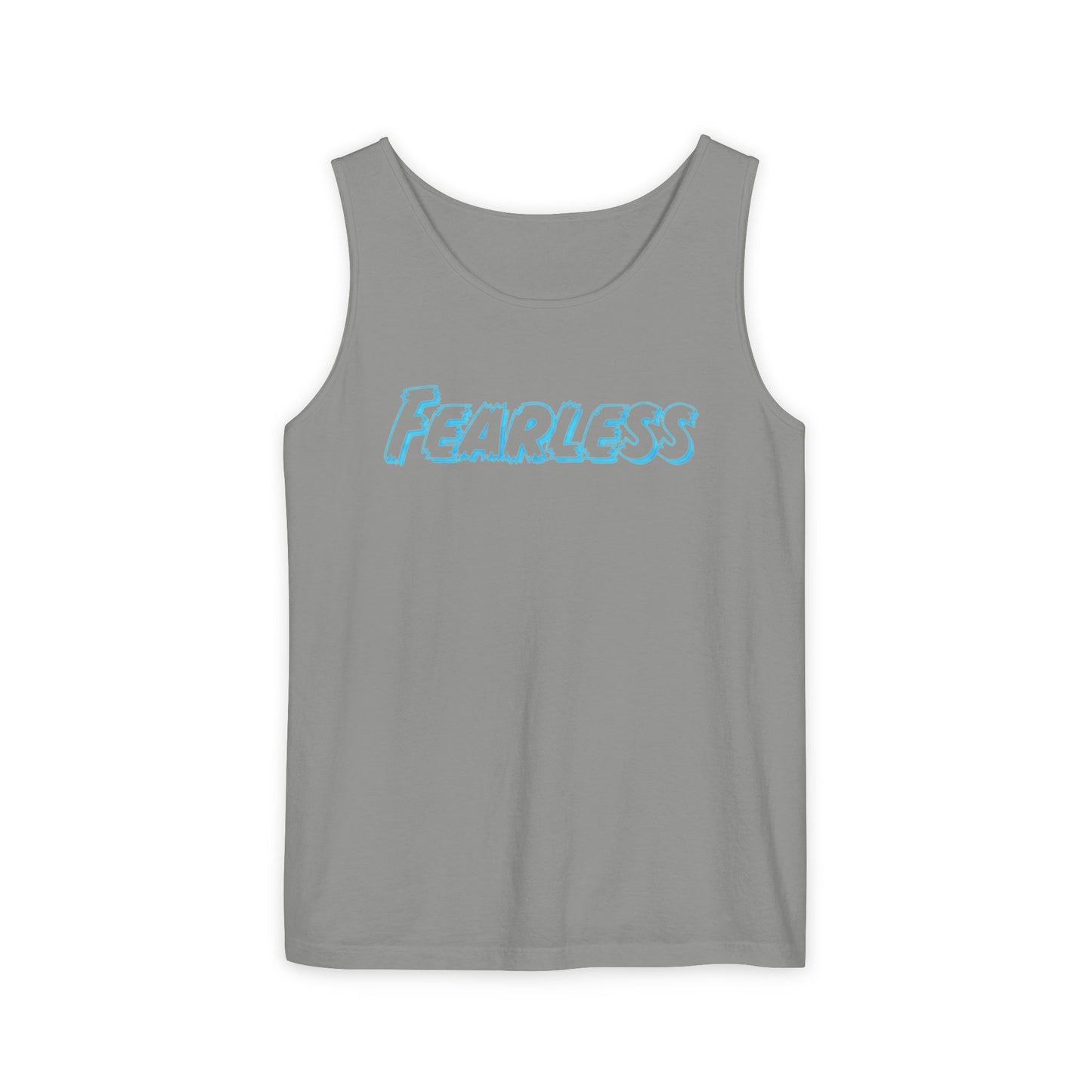 Fearless Unisex Garment-Dyed Tank Top | Summer Apparel, Motivational Wear, Vibrant Beachwear, Casual Outfit, Gift for Confidence
