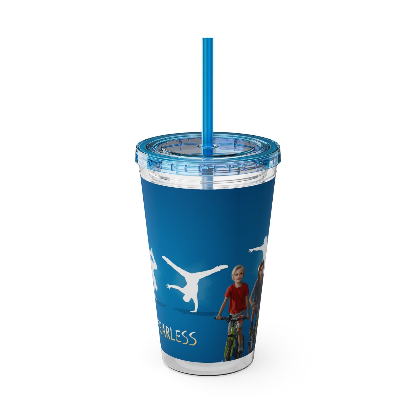 Fearless Sunsplash Tumbler, 16oz Travel Cup, Motivational Drinkware, Summer Accessories, Eco-Friendly Beverage Container, Gifts for Dancers