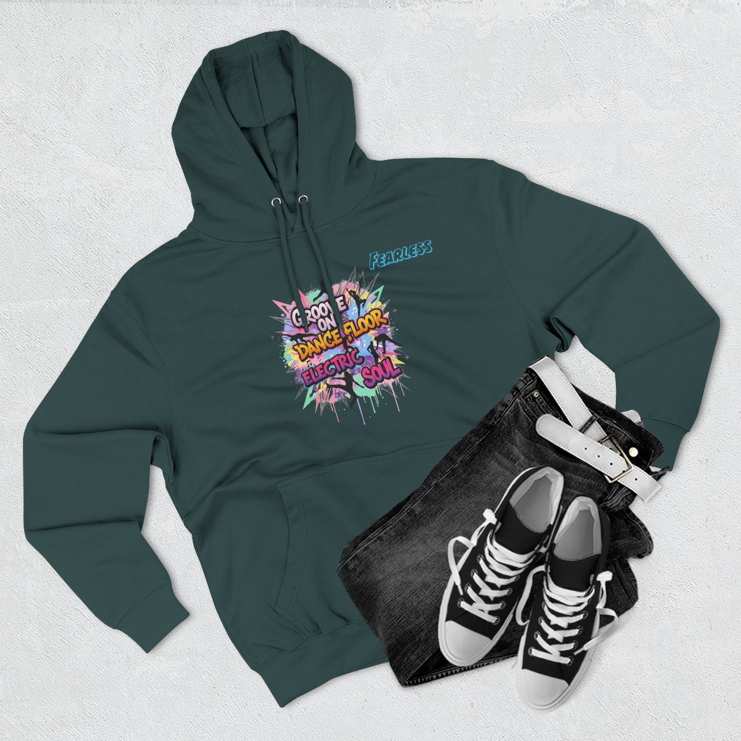 Groovy Dance Floor Fleece Hoodie, Unisex Casual Hoodie, Comfort Wear, Party Apparel, Gift for Dancers, Chill Nights Outfit