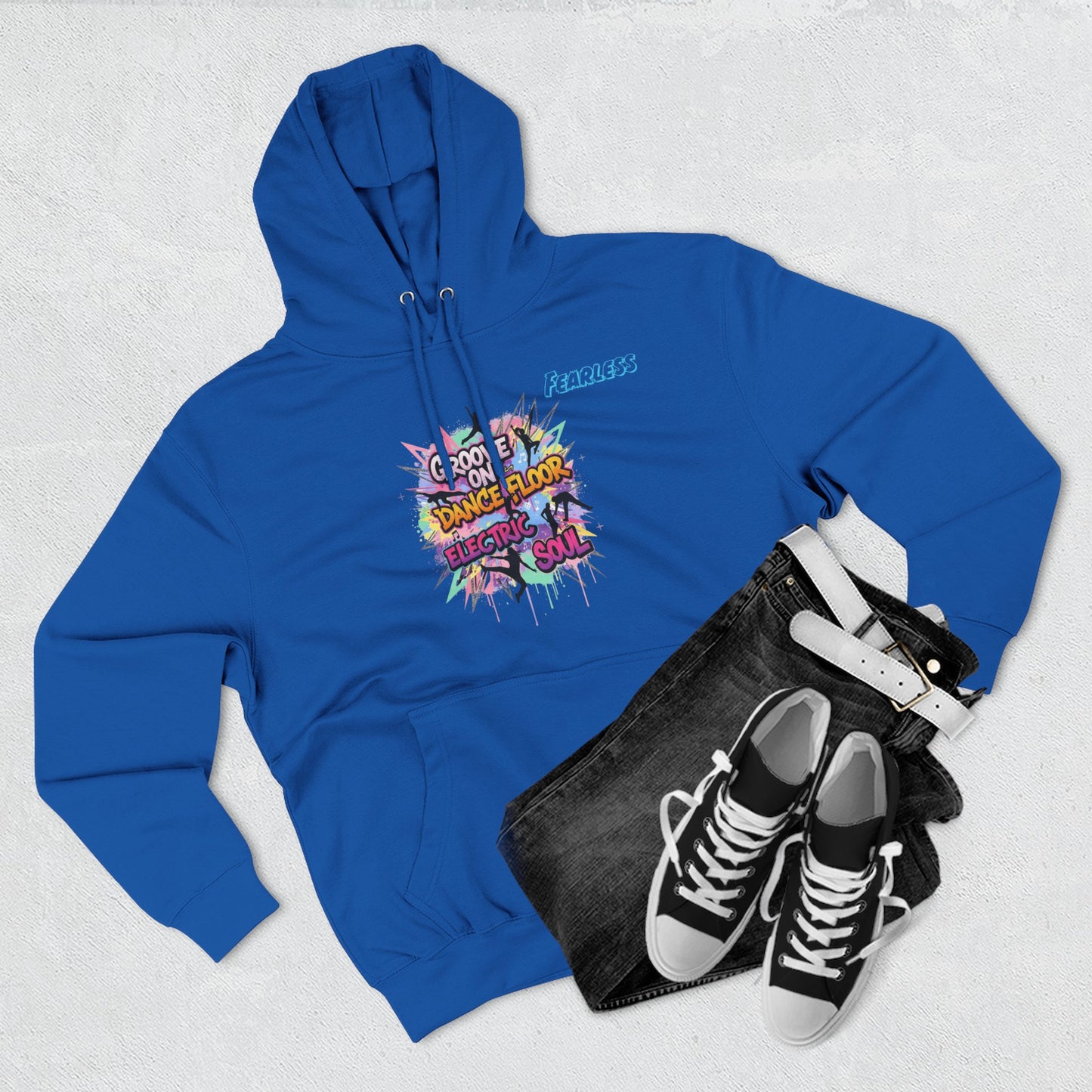 Groovy Dance Floor Fleece Hoodie, Unisex Casual Hoodie, Comfort Wear, Party Apparel, Gift for Dancers, Chill Nights Outfit