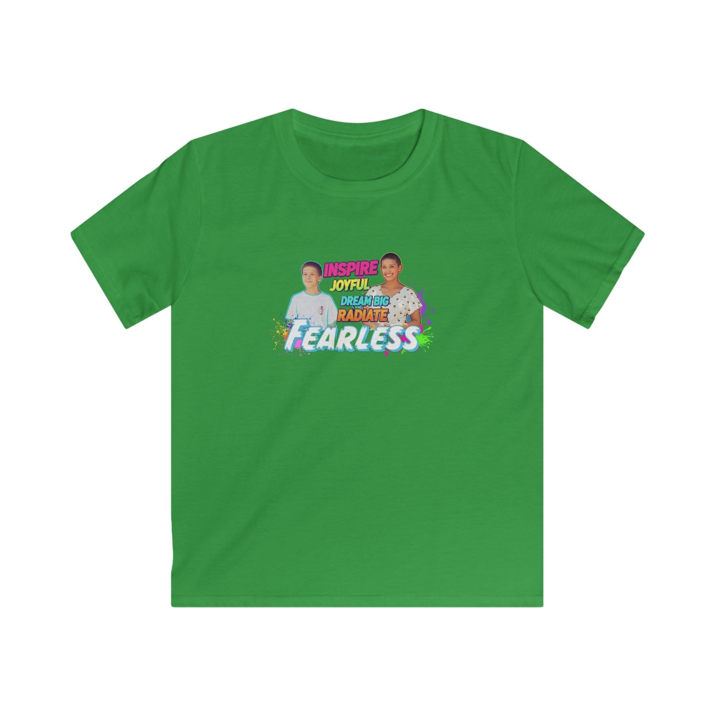 Kids Inspirational Tee, Fun Summer Shirt, Fearless & Joyful Kids T-Shirt, Gift for Youth, Birthday Party Outfit