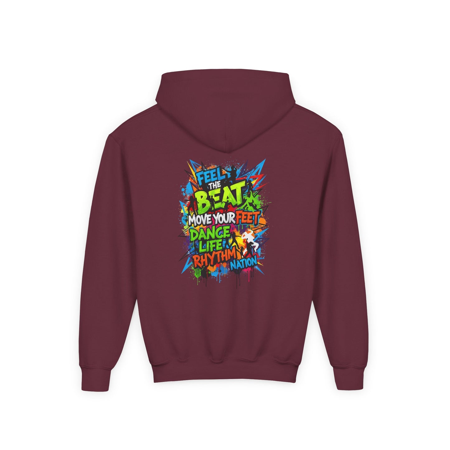 Youth Hoodie with Fearless & Dance Vibes, Inspirational Gift, Dance Apparel, Urban Style, Teen Fashion