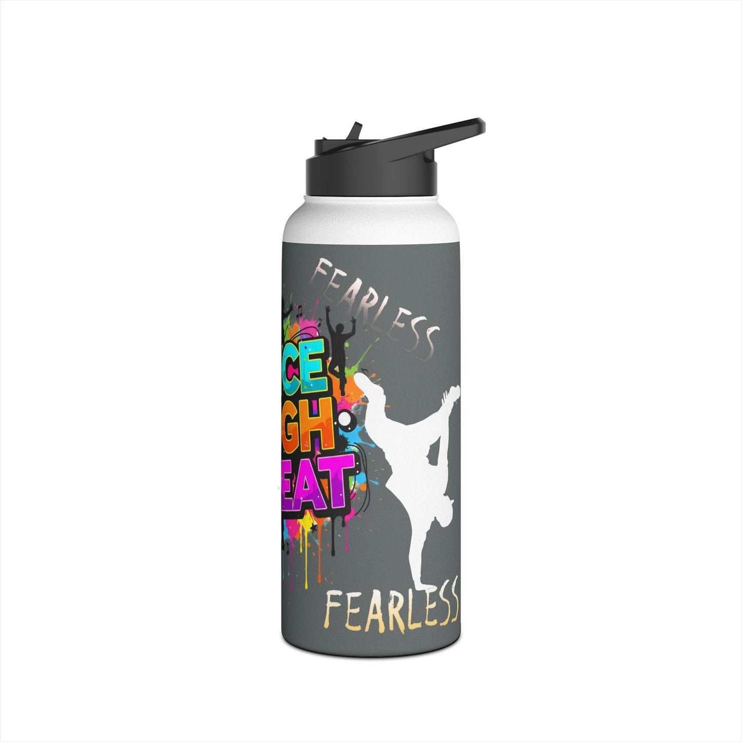 Colorful Dance Themed Stainless Steel Water Bottle, Hydration Gear,-Featuring Ekandem