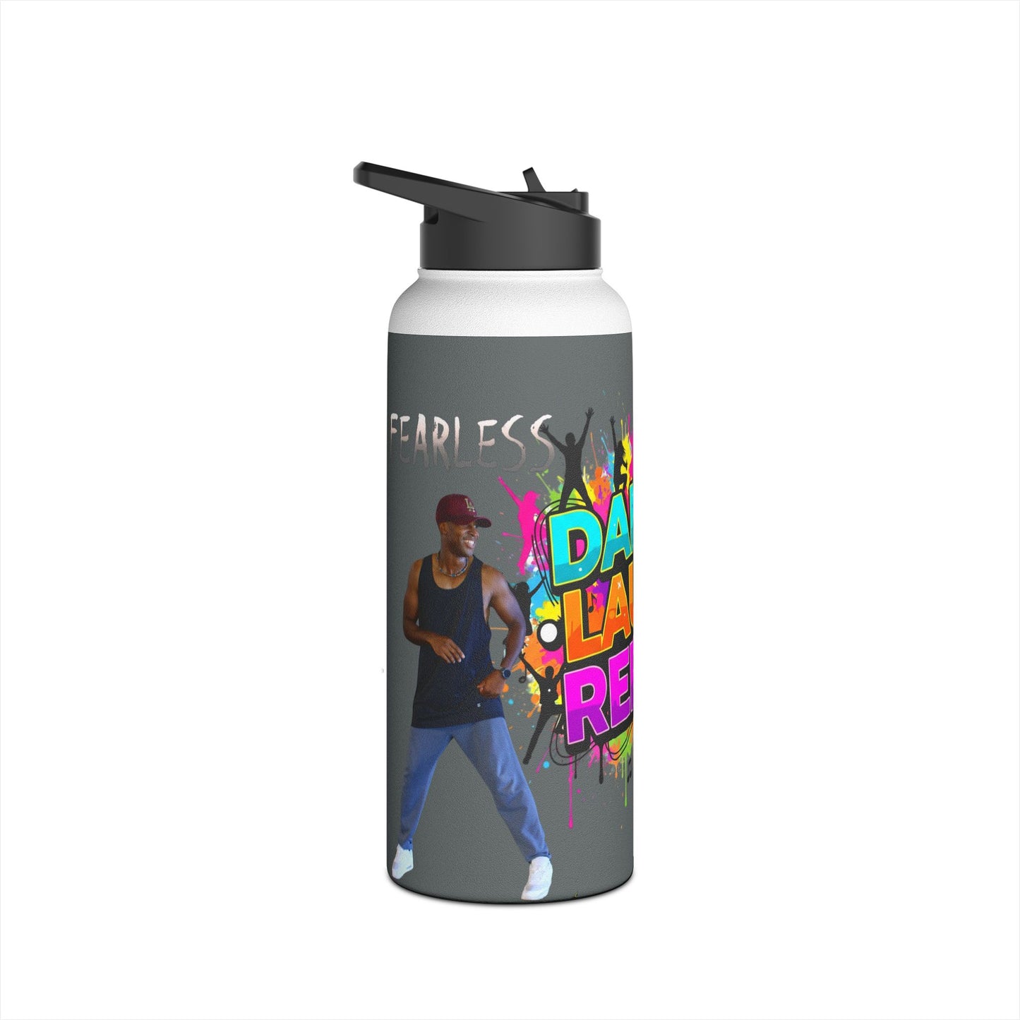 Colorful Dance Themed Stainless Steel Water Bottle, Hydration Gear,-Featuring Ekandem