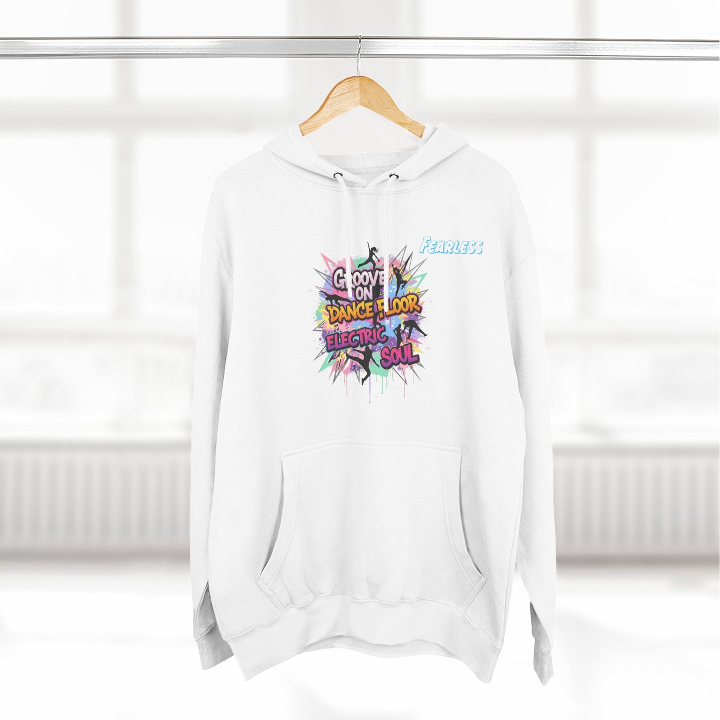 Groovy Dance Floor Fleece Hoodie, Unisex Casual Hoodie, Comfort Wear, Party Apparel, Gift for Dancers, Chill Nights Outfit