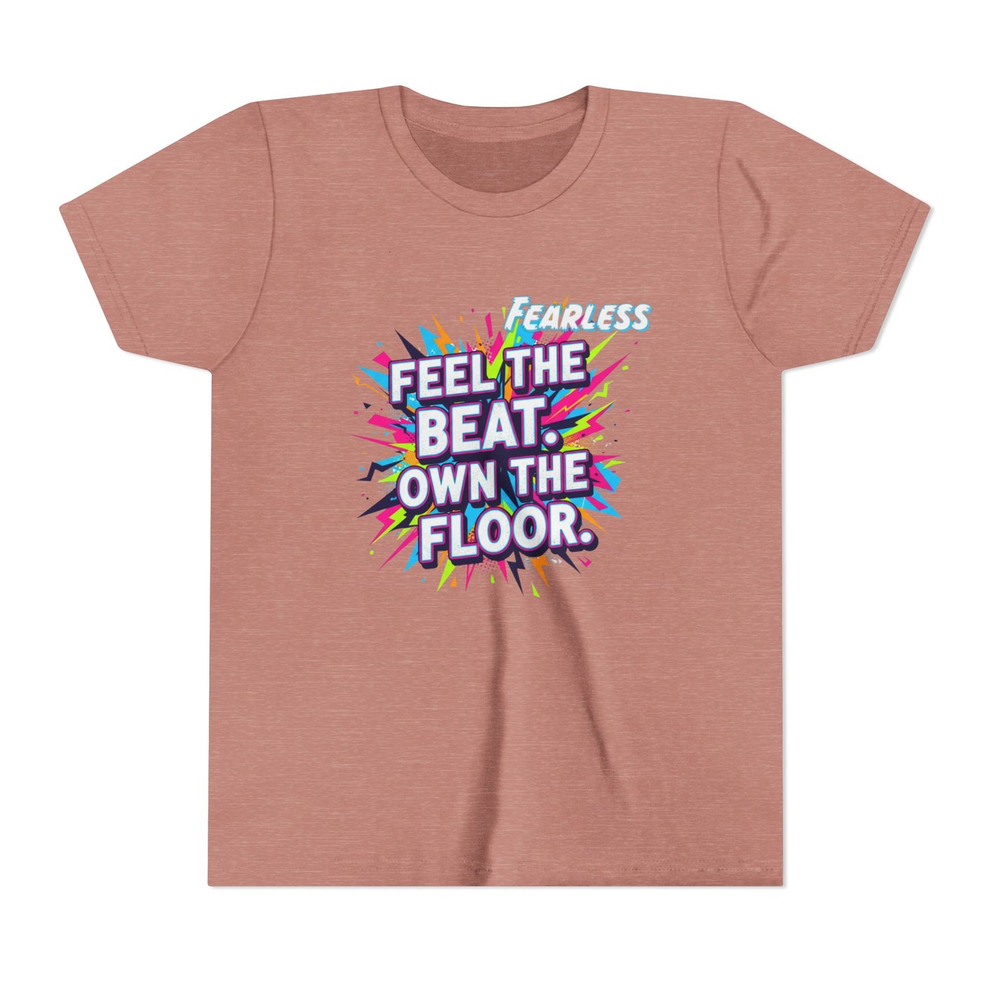 Youth Fitness Tee: Feel the Beat, Own the Floor, Dance Shirt, Activewear, Workout Shirt, Gift for Dancers, Inspiring Apparel