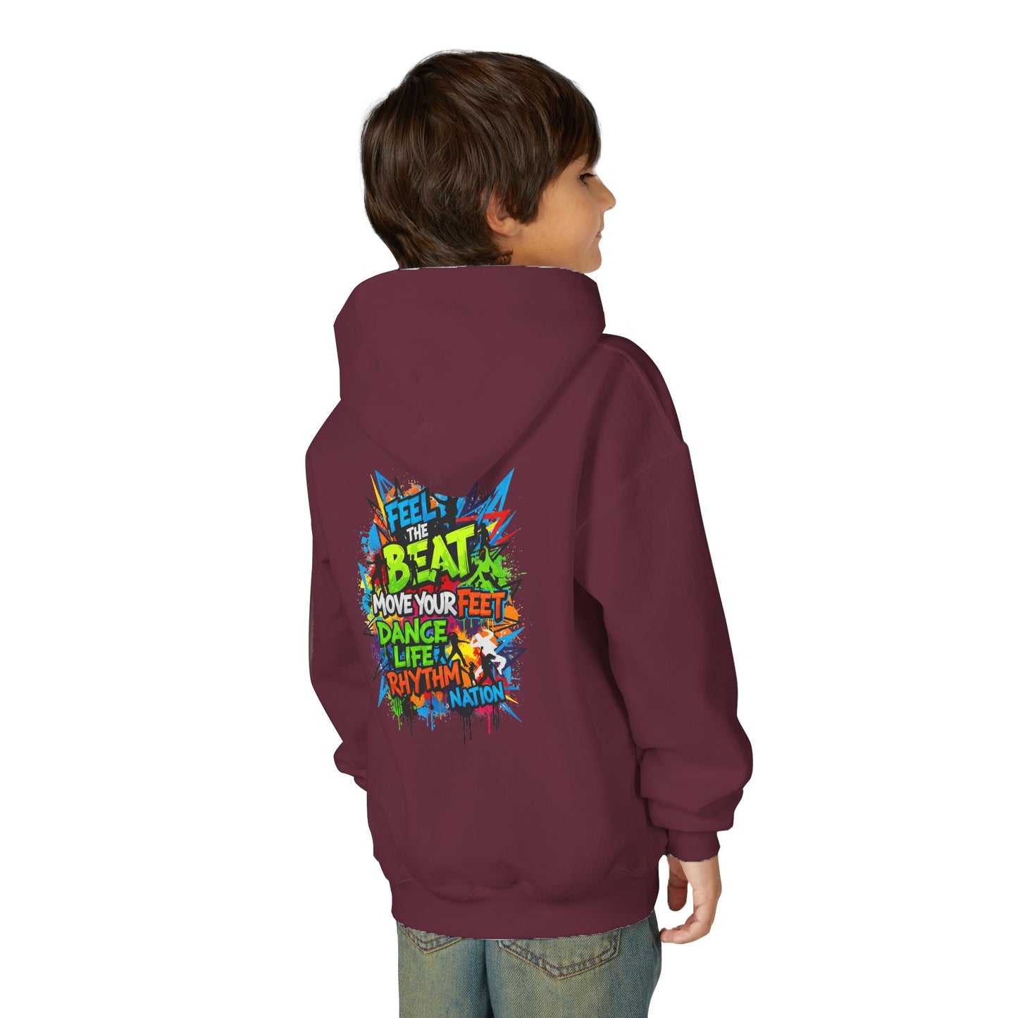 Youth Hoodie with Fearless & Dance Vibes, Inspirational Gift, Dance Apparel, Urban Style, Teen Fashion