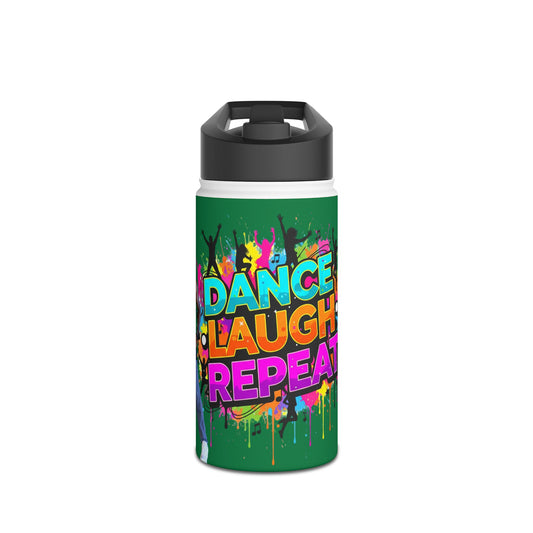 Colorful Motivational Stainless Steel Water Bottle - Dance, Laugh, Repeat, Fearless, Eco-Friendly, Fitness, Gym, Unique Gift Featuring Ekandem