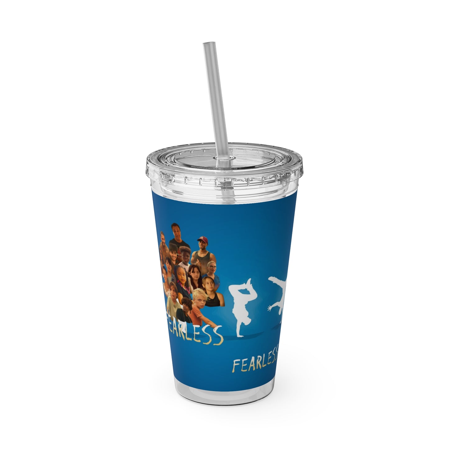 Fearless Sunsplash Tumbler, 16oz Travel Cup, Motivational Drinkware, Summer Accessories, Eco-Friendly Beverage Container, Gifts for Dancers